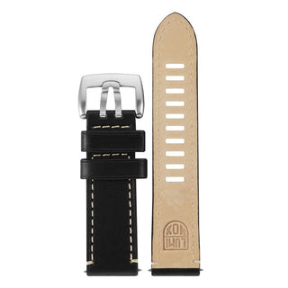 Black Leather Strap With White Lining (1800 Field Land Series) - 23mm
