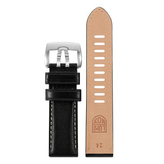 Leather Watch Strap, 24 mm, Black