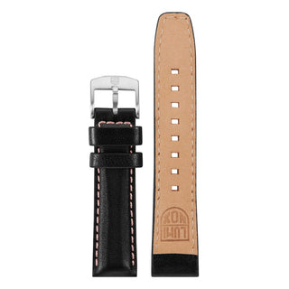 Black/Pink Genuine Leather Strap - 20 mm