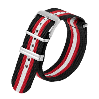 Black Webbing Strap With Red/White Stripe - 23MM