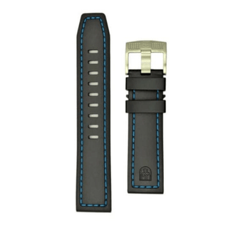 Black Rubber Strap with Blue Stitching- 3020 Series - 23mm